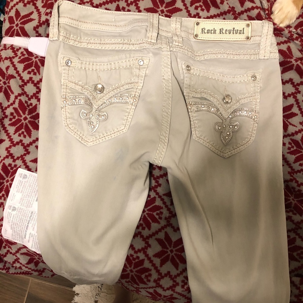 Tan Rock Revival Jeans